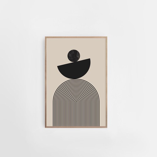 Beige Black Prints minimal Room Print Line Art Decor - Etsy