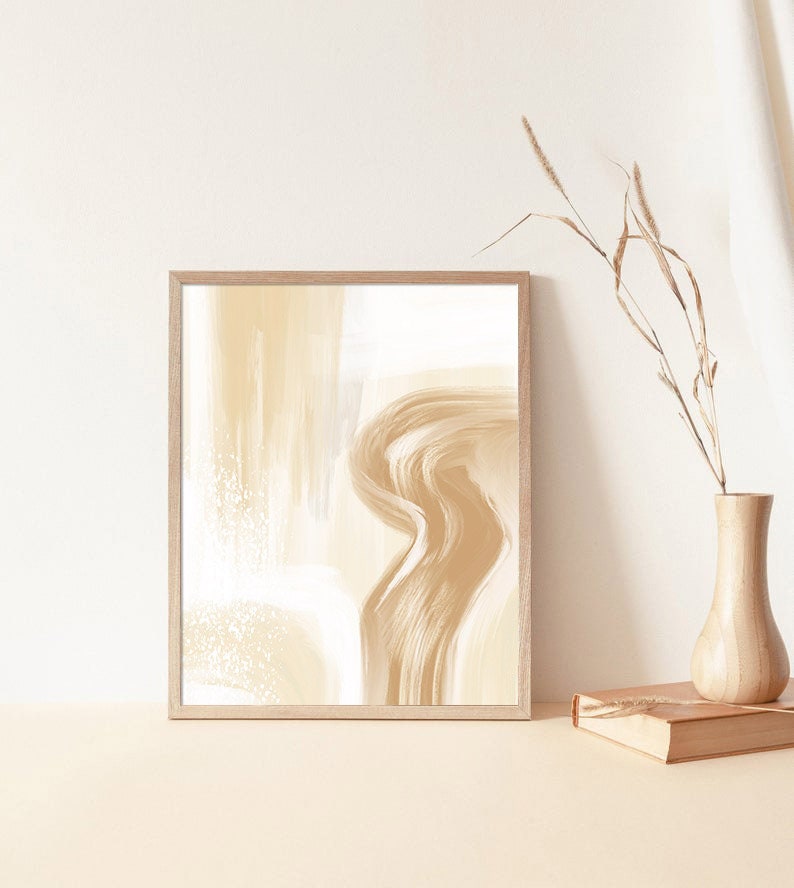 Earth Tone Abstract Art Digital Print Neutral Color Wall Etsy