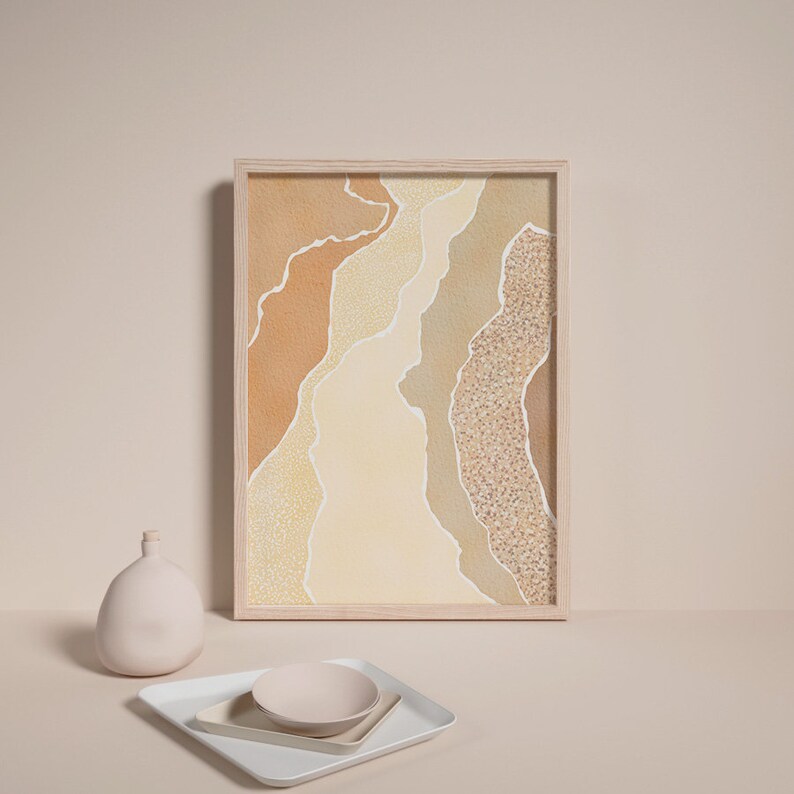 Pale Yellow Art Abstract Art Print Living Room Wall Art Etsy