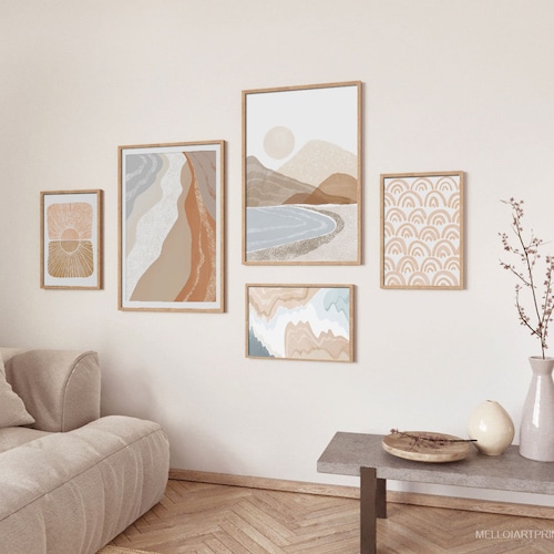 Set of 5 Prints Abstract Art Set Gallery Art Set Modern Etsy