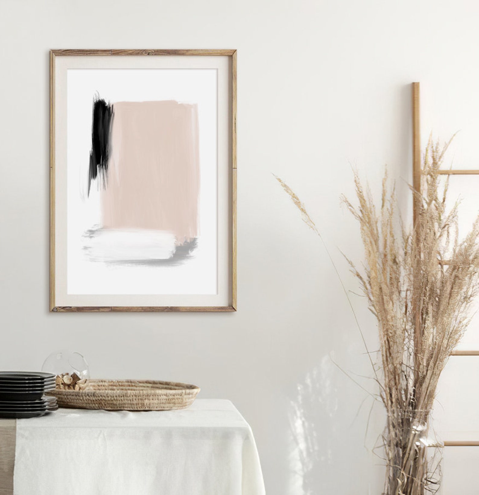 Pale Pink Gray Art Print Abstract Wall Art Modern Wall Art Etsy
