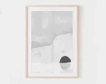 Gray Abstract Architecture Print, Modern Minimalist Wall Art (Digital Download)