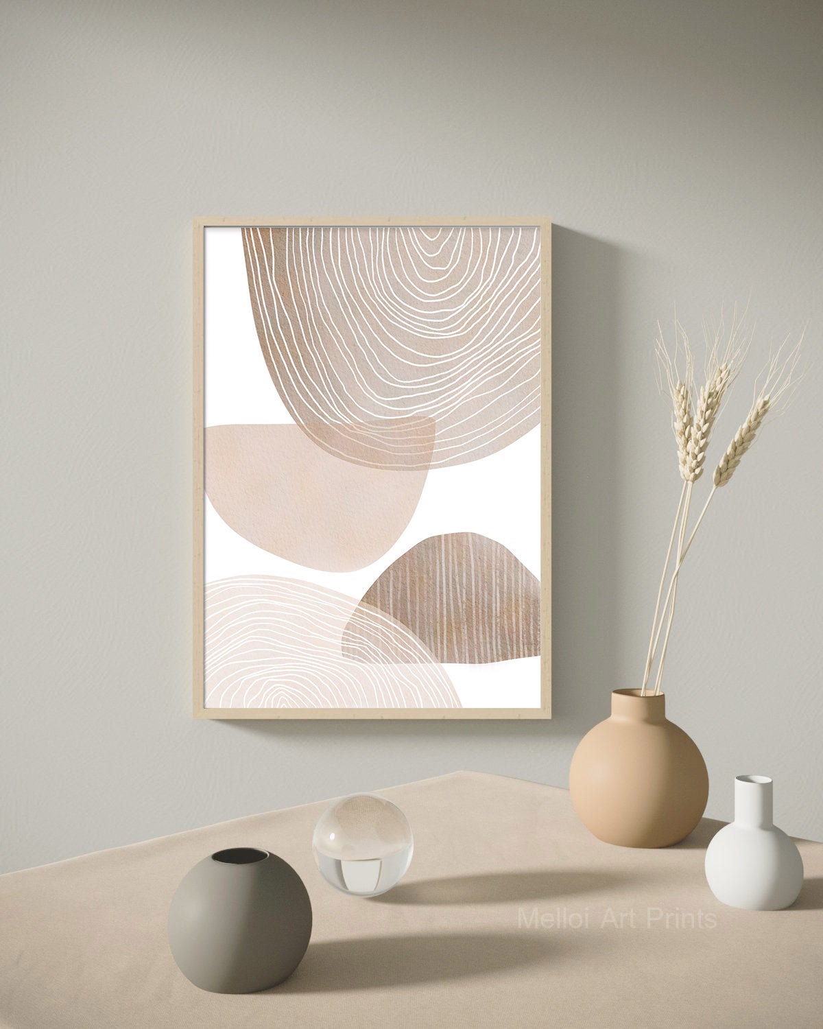 Neutral Print Abstract Painting Beige Abstract Wall Art | Etsy