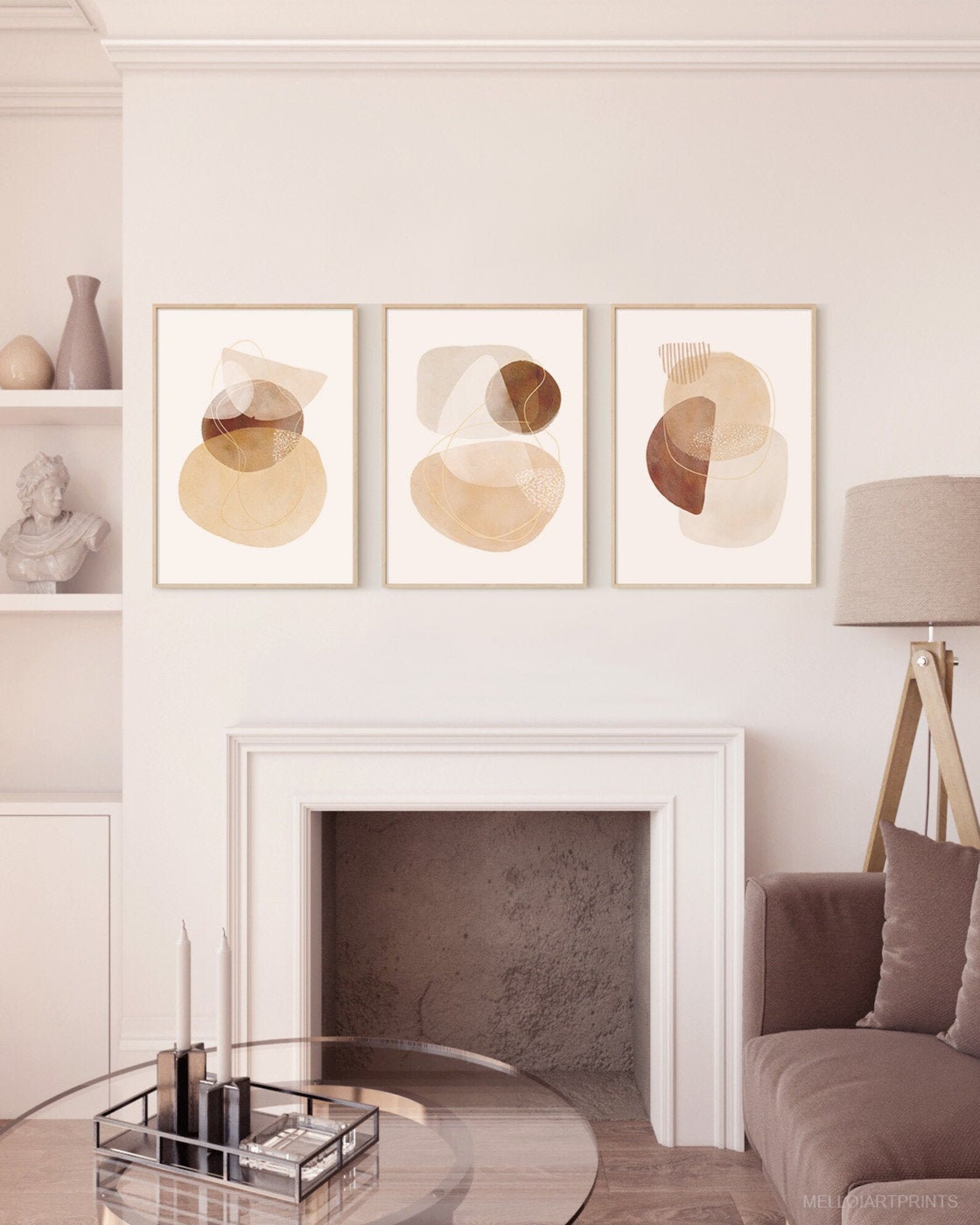 Sala de estar pared decoración conjunto de 3 impresiones de | Etsy