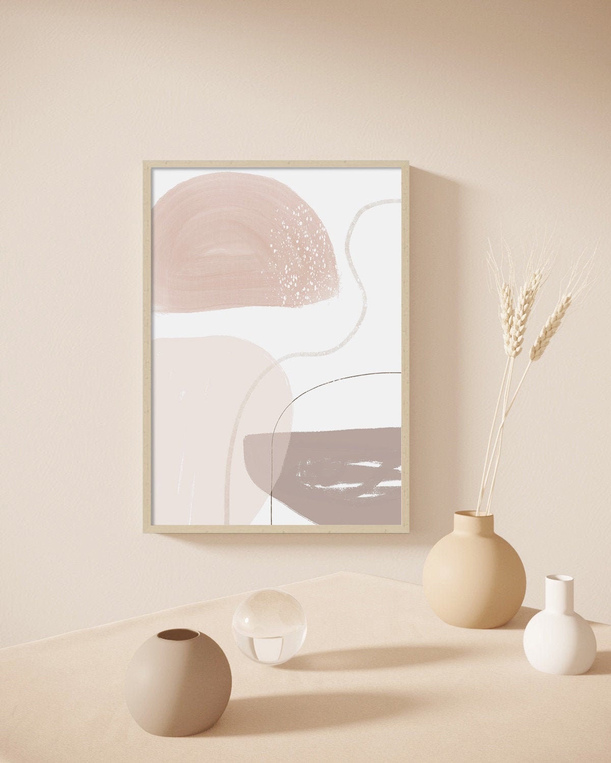 Abstract Painting, Modern Art, Neutral Print, Contemporary