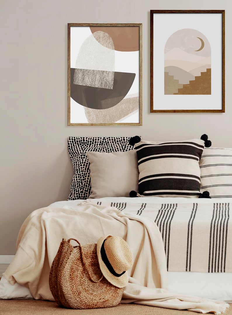 Neutral Print Digital Prints Mid Century Art Large Wall Etsy