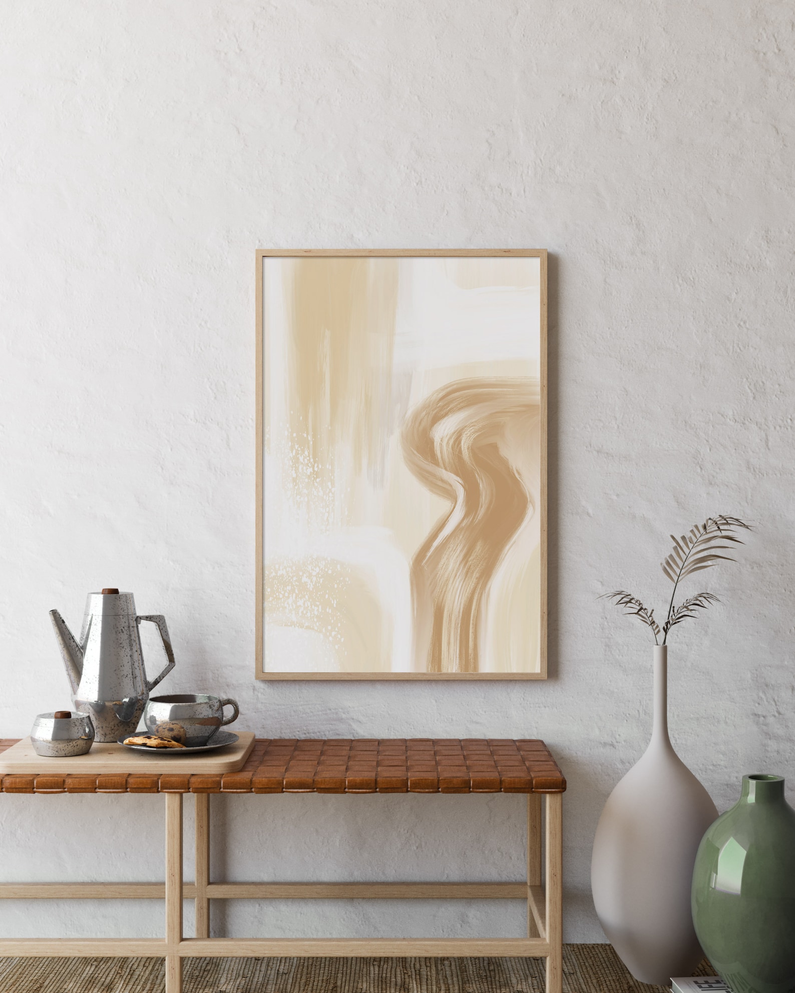 Earth Tone Abstract Art Digital Print Neutral Color Wall Etsy