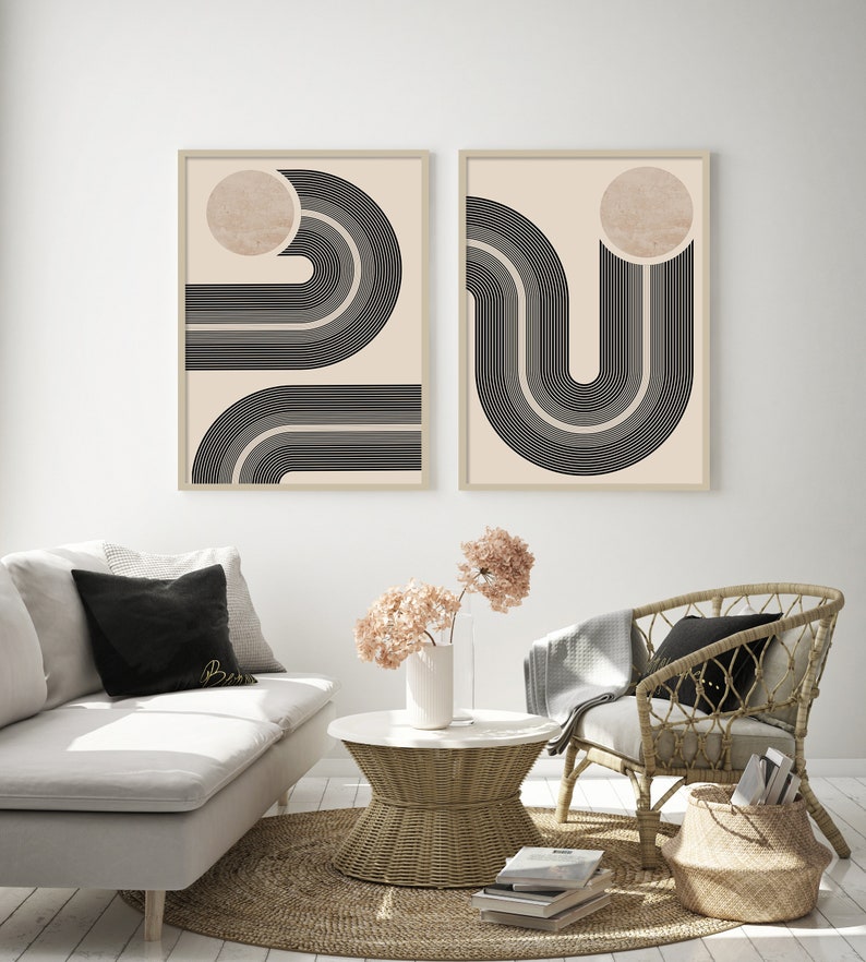 Modern Art Gallery Mid Century Wall Decor Apartment Decor Etsy