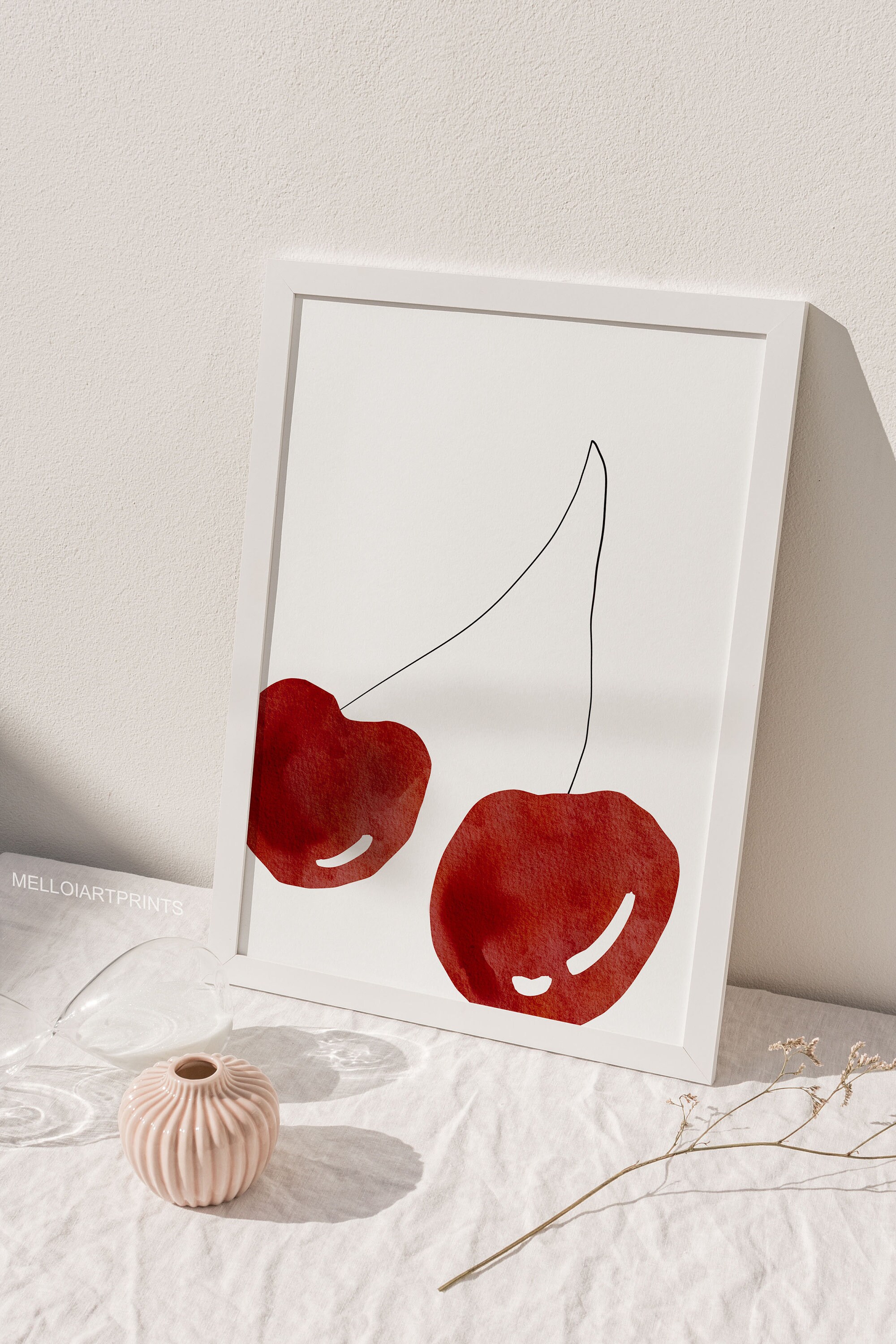 Cherry Wall Art Cherry Art Print Printable Wall Art Fruit Etsy