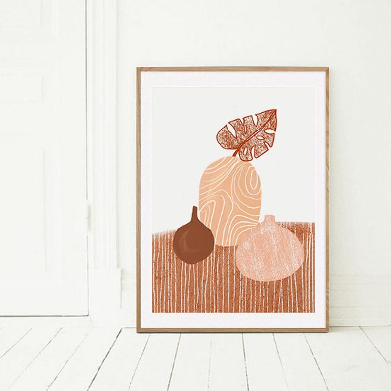 Abstract Modern, Modern Wall Art, Coral Prints, Geometric Wall Art, Abstract Art Print, Minimalist Print, Wall Decor, Living Room Wall Art image 3