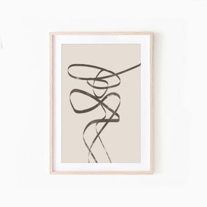 Abstract Line Art Print, Beige Abstract Wall Art, Modern Wall Art, Minimalist Print, Wall Decor, Living Room Wall Art, Scandinavian Print