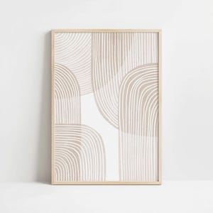 Geométrico bege, arte de parede para impressão, impressão digital, arte de parede neutra, decoração boho, impressão de arte abstrata, download instantâneo, impressão minimalista