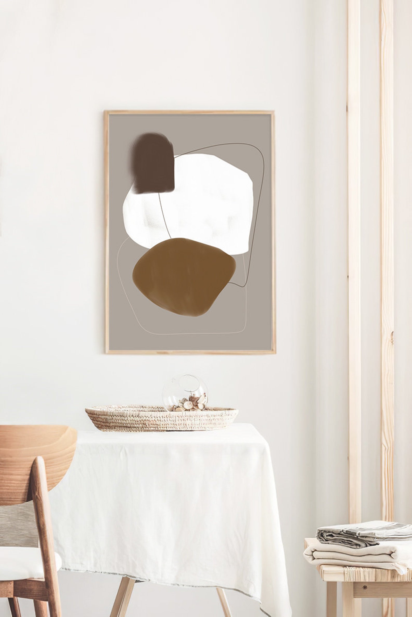 Modern Abstract Poster Digital Print Neutral Wall Art Etsy