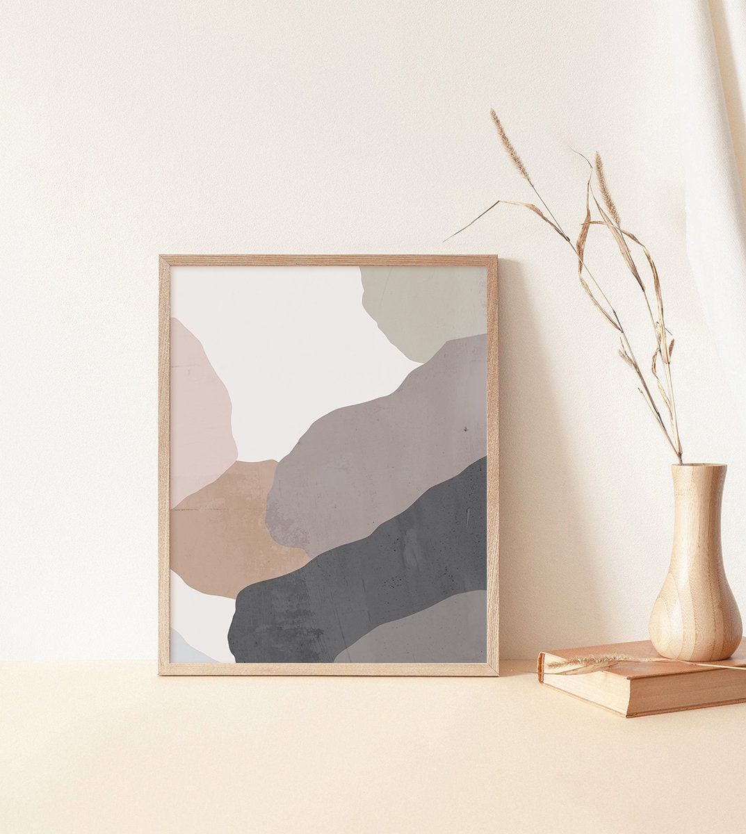 Neutral Color Abstract Art Large Abstract Art Print Pastel Etsy