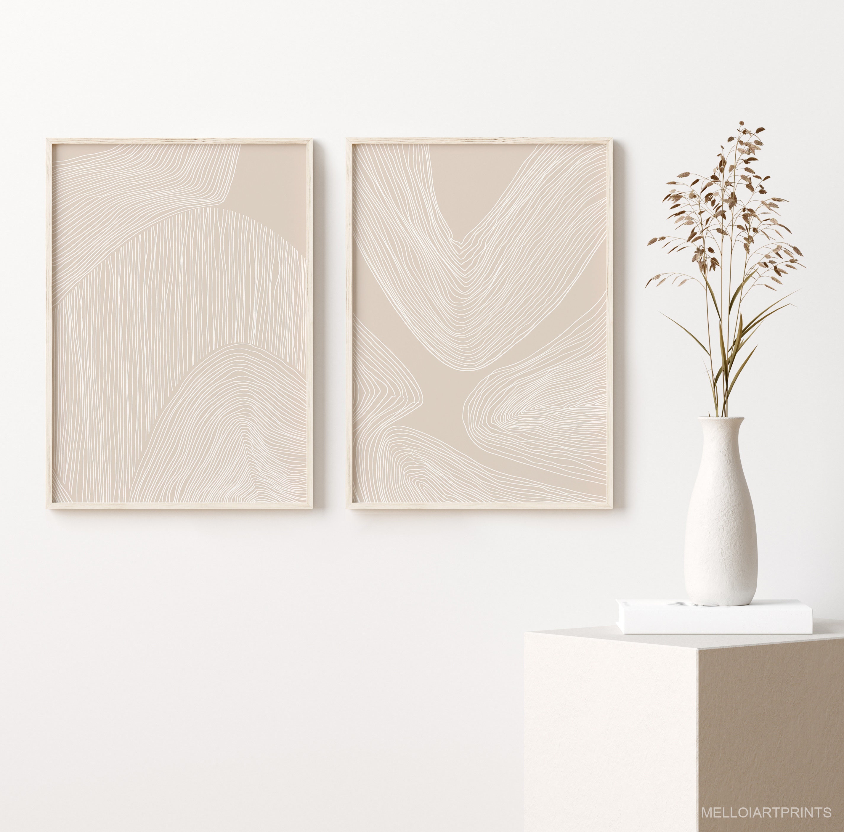 Beige Wall Decor Digital Print Neutral Wall Art Boho Decor Etsy