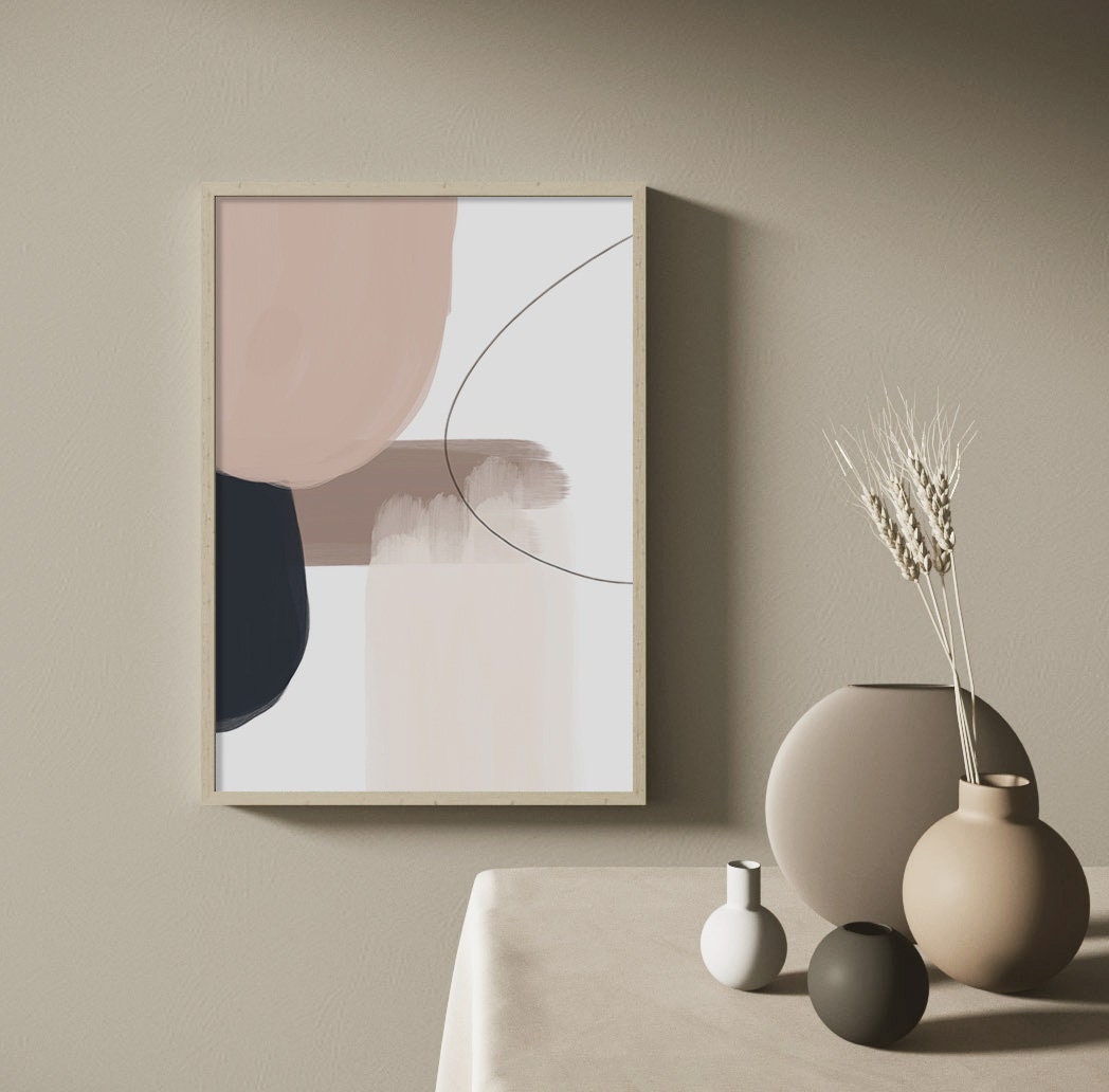 Abstract Painting Modern Art Neutral Print Contemporary Etsy