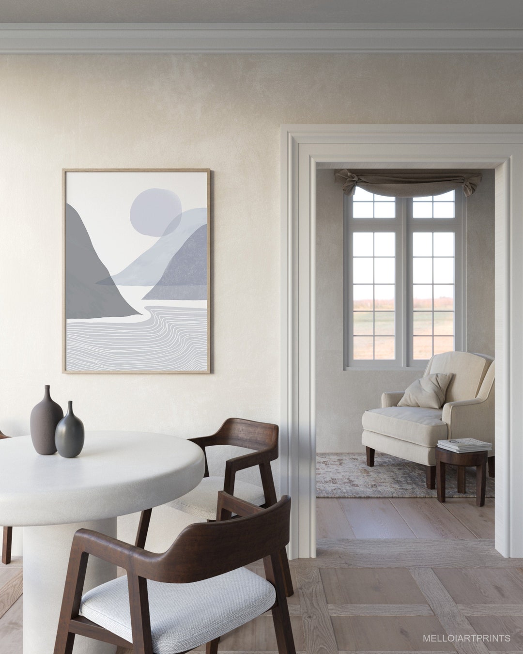 Blue Landscape Art Nature Wall Art Blue White Wall Art Etsy