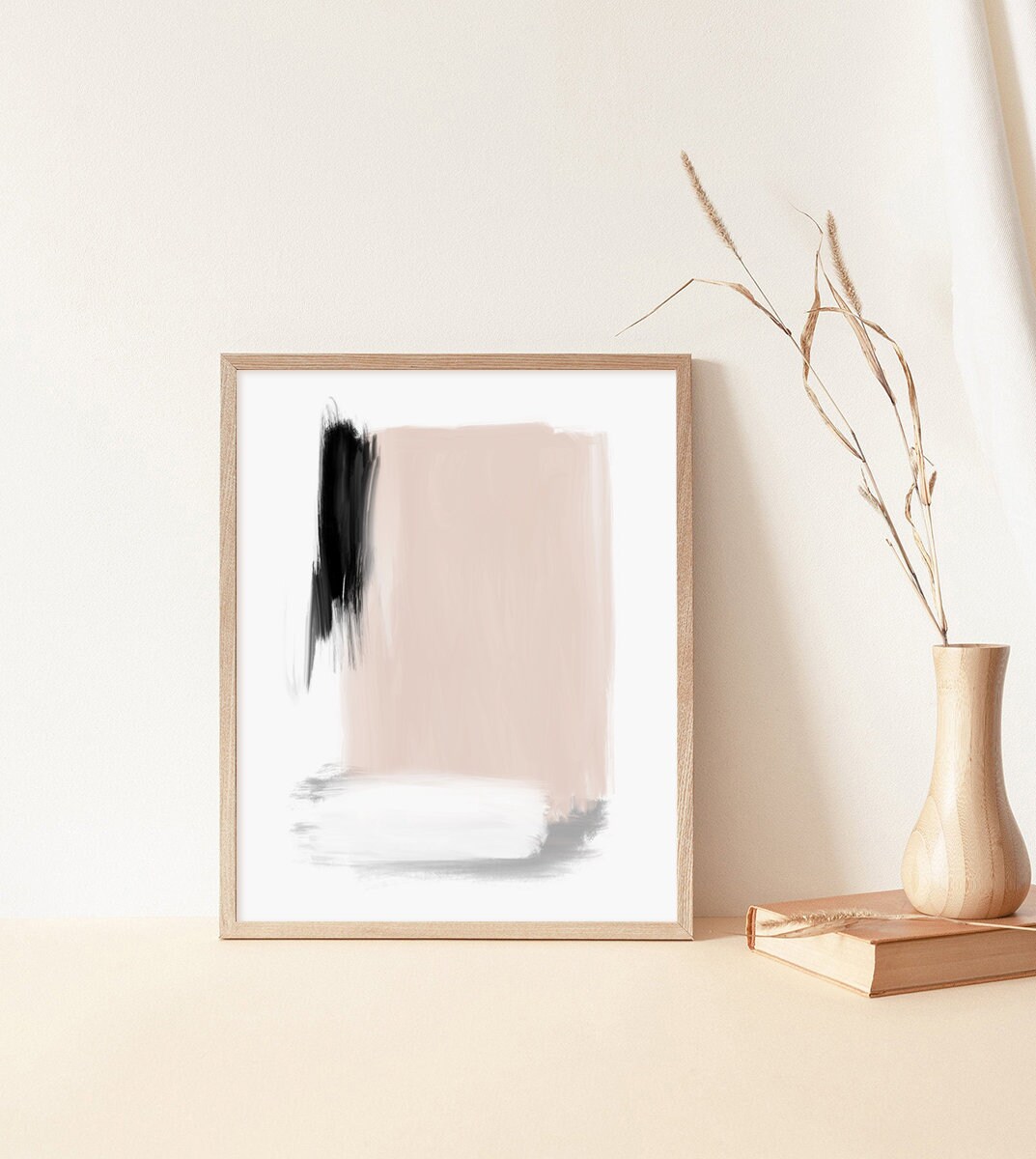 Pale Pink Gray Art Print Abstract Wall Art Modern Wall Art Etsy