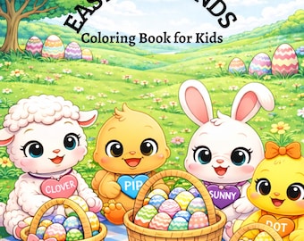 Paquete de libros para colorear de Pascua y paquete de actividades para niños (descarga digital)