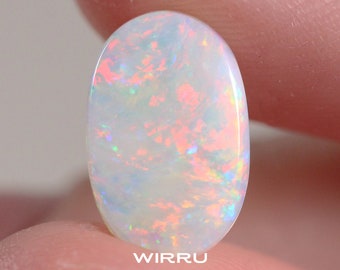 Australian Opal 1.92 ct - 9 x 13.5mm Unset Natural Solid Light Opal - Loose White Opal Cabochon - Polished Gemstone - Opal Ring Stone