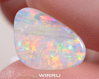 Australian Opal 1.03ct - 8 x 11mm Natural Multicoloured Crystal Opal - October Birthstone - Polished Gemstone - Pastel Opal Ring Stone