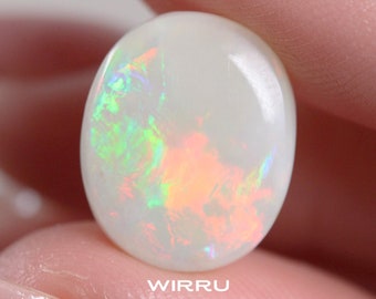 Australian Opal 4.81 ct - 12.5 x 15mm Unset Natural Solid Light Opal - Loose White Opal Cabochon - Polished Gemstone - Opal Ring Stone