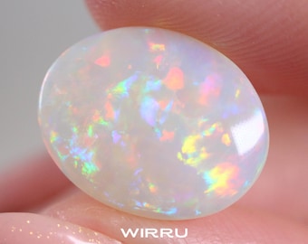 Australian Opal 3.94ct - 12 x 15.5 mm Unset Natural Solid Light Opal - Loose White Opal Cabochon - Polished Gemstone - Opal Ring Stone