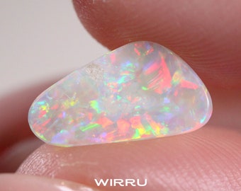 Australian Opal 1.34ct - 7.5 x 14mm Natural Multicoloured Crystal Opal - October Birthstone - Polished Gemstone - Pastel Opal Ring Stone