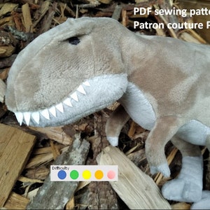 PDF Pattern T-Rex Patron couture tyrannosaure dinosaure