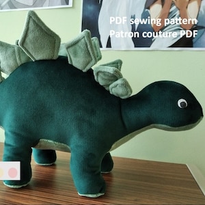 PDF Pattern Steggy le Stégosaure dinosaure en peluche