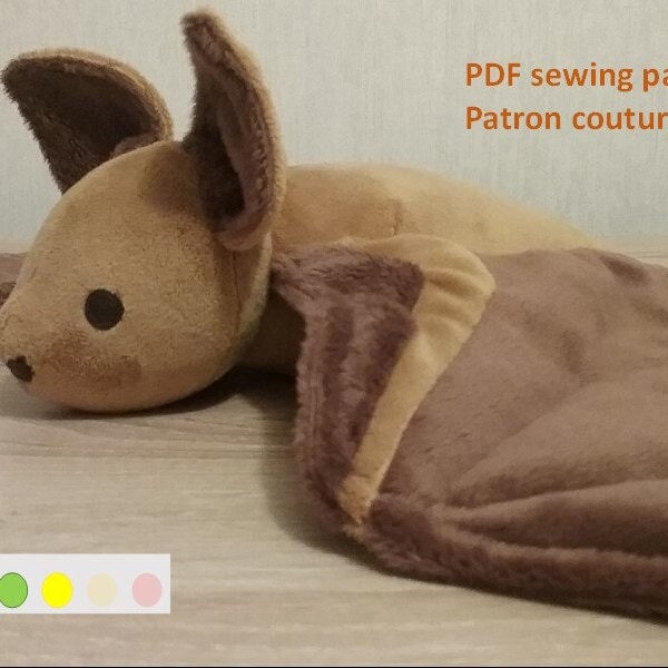 Patron PDF Chauve-souris en peluche bat sewing pattern