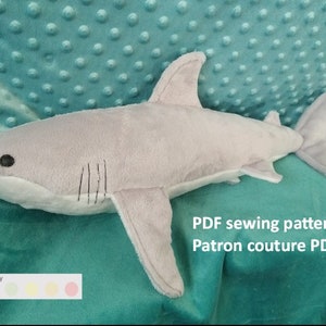 Rocky White Shark plush pattern realistic