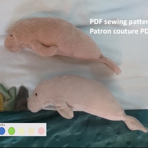 PDF Pattern Manatee April le Lamantin en peluche patron couture