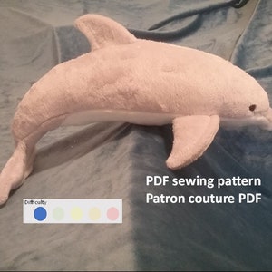 PDF pattern Winter the Gray Dolphin Dolphin plush PDF pattern