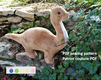 PDF pattern Nils the Diplodocus plush toy Stuffed diplodocus