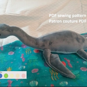 PDF Pattern Malo the Plesiosaur plush dinosaur