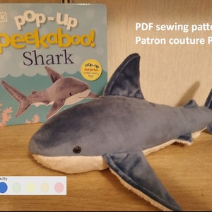 PDF Pattern Sally Shark Peekaboo plush shark