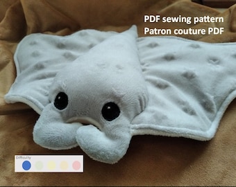 PDF pattern Plush manta ray Manta ray sewing pattern
