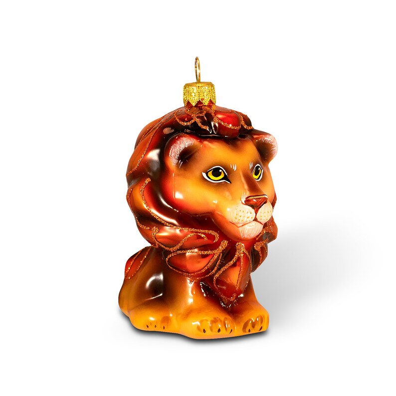 Lion ornament blown glass figurine Christmas tree ornament Etsy