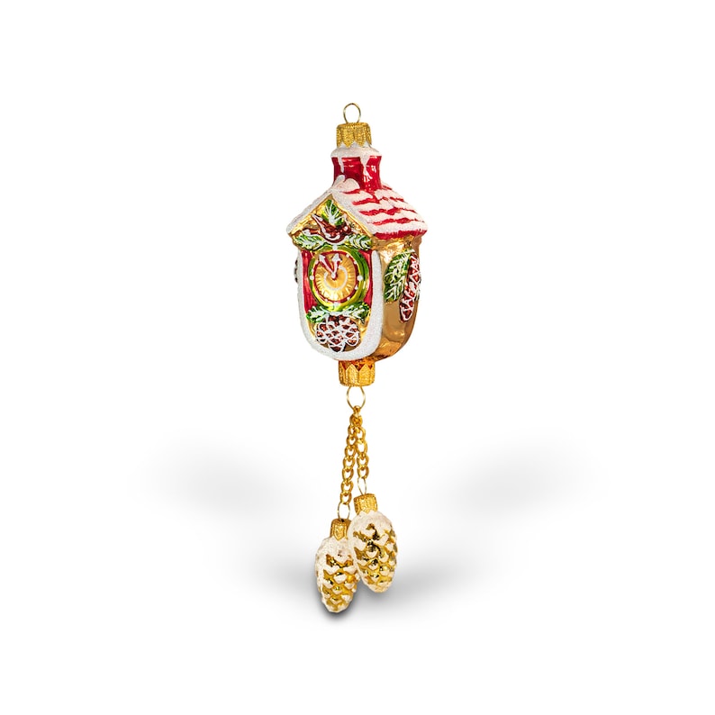 Cuckoo clock Christmas tree glass ornament painted by hand Etsy