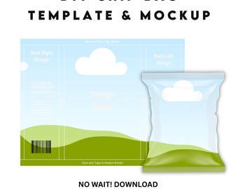 Custom Chip Bag Template | Editable Canva Party Favor Design | DIY Snack Food Wrappers & Mockup (Digital Download)