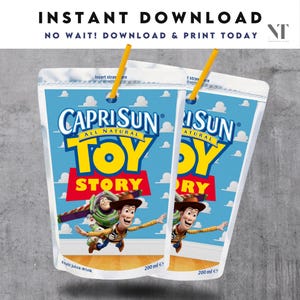 Toy Story Capri Sun Labels Toy Story Juice Pouch Labels  Buzz Lightyear Printable Drink Labels Toy Story Party Favor Instant Download