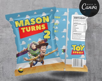 Toy Story Favor Chip Taschen, benutzerdefinierte Chip Taschen, druckbare Toy Story, digitale Toy Story Party