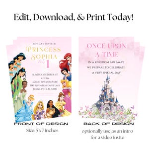 Editable Princess Birthday Invitation: Castle Party (Digital Download)