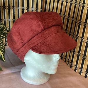 Newsboy Cap, Unisex - Burgundy Jacquard fabric - 29.99  #125