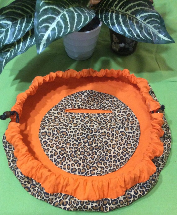 Lay-Flat Make-Up Double Drawstring Bag - Brown Le… - image 2