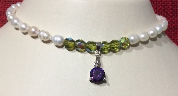 【BLACKPURPLE】Rice Grass Pearl Chain Necklace Black Rice Pearl Necklace – kcsukamto