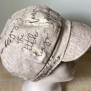 Ladies Newsboy Cap - Reversible - Beige and Black Canvas - 29.99