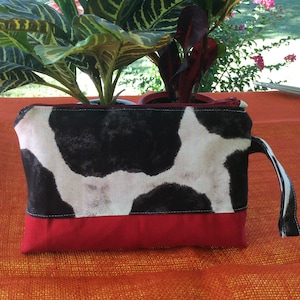 Cosmetic & Novelty Pouch - Cowprint Canvas Material - 8.99