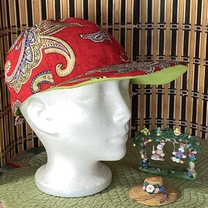 Baseball Cap, Reversible & Unisex - Paisely and Green - 25.00  #303
